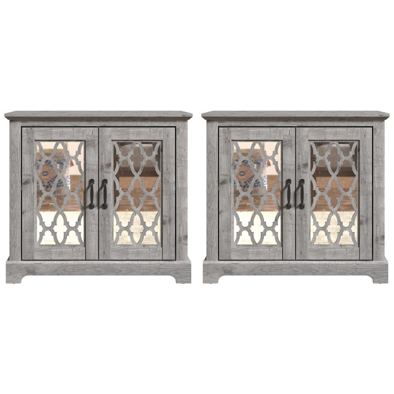 Ensemble de 2 commodes décoratives Lopes, Gris mexicain