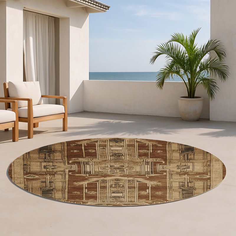 Tapis intérieur et extérieur ArtDeco, Rond 5 pi