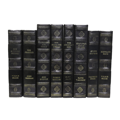 Decorative Books - Charcoal Rebound Leather Book Bundle - 1 Foot of Grey Books