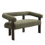 Causeuse ronde avec accoudoirs (vert et brun)