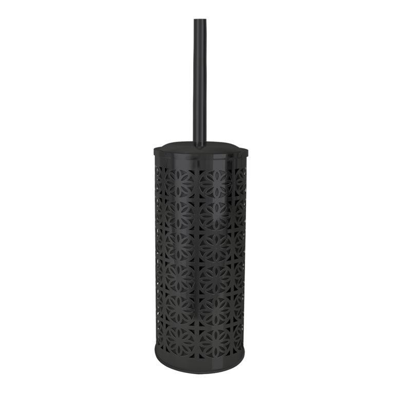 Porte-brosse de toilette en acier avec couvercle Nu Steel, Bronze huilé