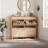 Rattan Shoe Storage Cabinet With Adjustable Shelves And Solid Wood Legs, Boho Modern Shoe Rack-129962601