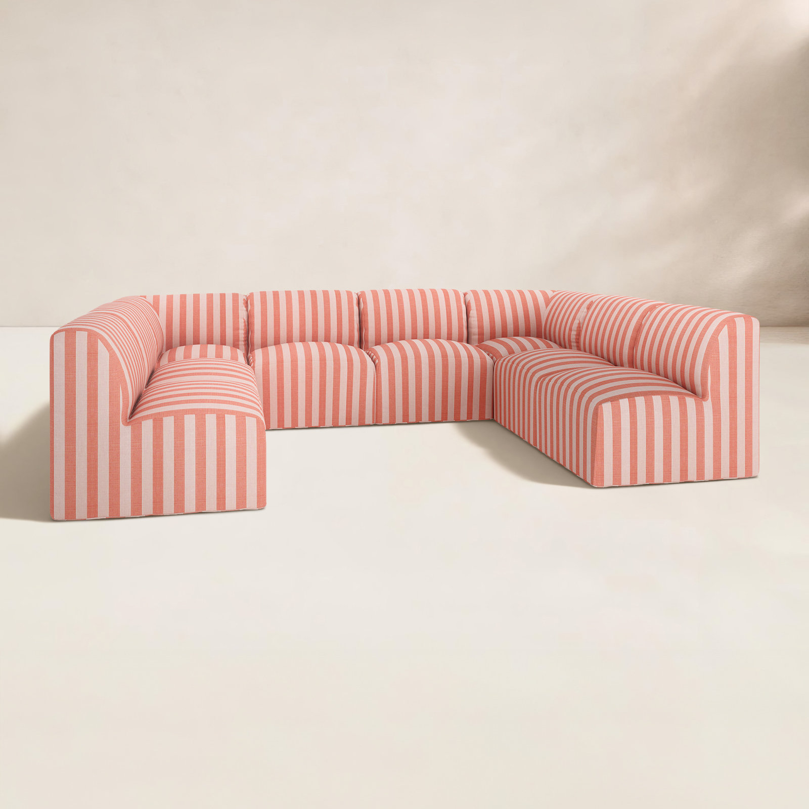 Praia 124" Sunbrella® Patio Sectional, Expressive Blush