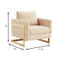 Fauteuil d'appoint rembourré en velours Lincoln-1368256394