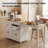 74.5" Rolling Kitchen Island with Extendable Dining Table, Mobile Kitchen Cart on Wheels with 4-Door Cabinet, 2 Drawers and Spice Rack, Multi-Functional Prep Station for Dining Room, White-694189020