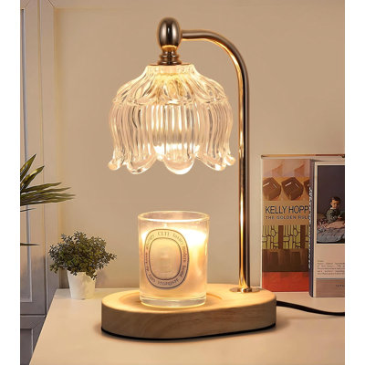 Lampe chauffe-bougie avec minuterie et gradateur, lampe chauffante électrique dorée, cadeau idéal pour femme. Chauffe-cire avec 2 ampoules pour pots à bougies, décoration pour pendaison de crémaillère ou chambre.