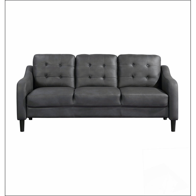 Canapé capitonné gris en microfibre capitonné 1pc