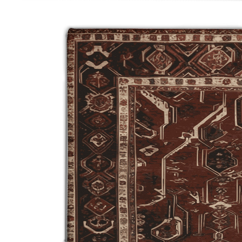 Tapis d'intérieur et d'extérieur noir Persian, Rectangulaire 2 pi x 3 pi