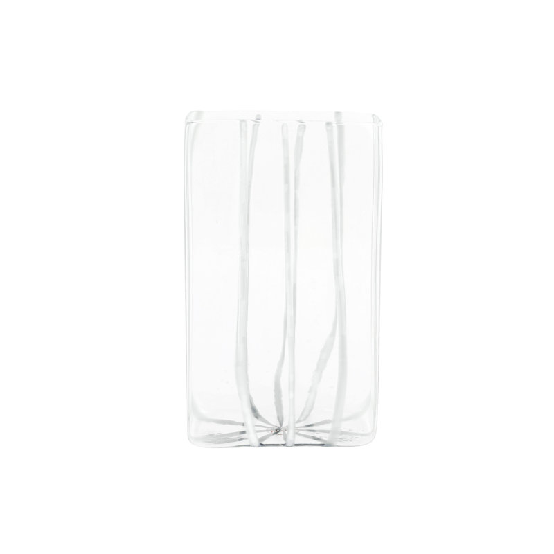 Vase rectangulaire rayé Nuovo, Blanc