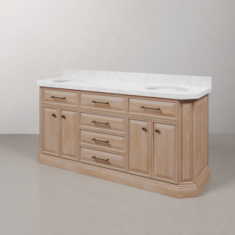 Palace 72 in. Double Vanity, Vintage Gold, Toffee Latte