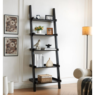Bibliothèque moderne, 5 tablettes avec décoration