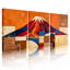 Tableau abstrait du mont Fuji sur toile tendue (Ensemble de 3)-1328175457