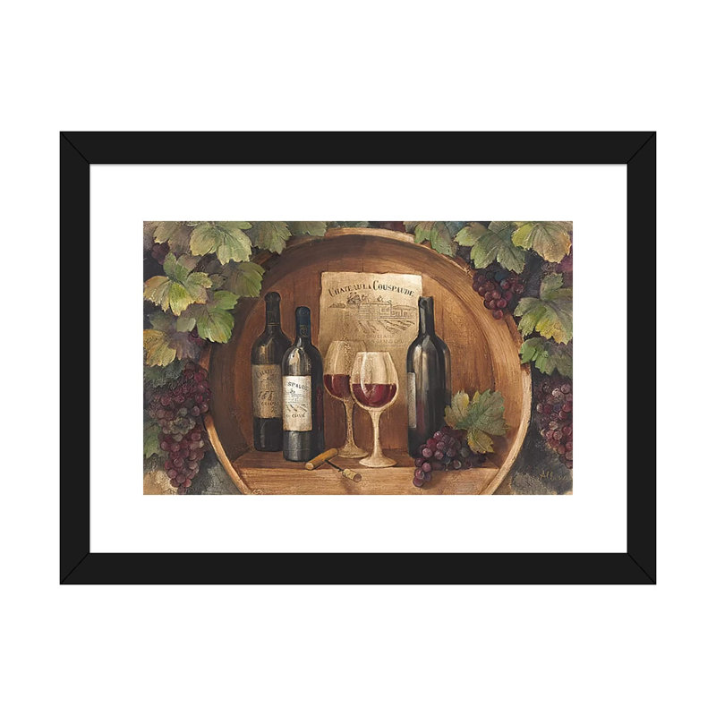 «At the Winery» par Albena Hristova - reproduction d'art, H 24 po x l 32 po x P 1 po, Papier encadré noir