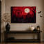 Art mural sur toile, lune rouge sur silhouette de grande roue d'Halloween-140058708