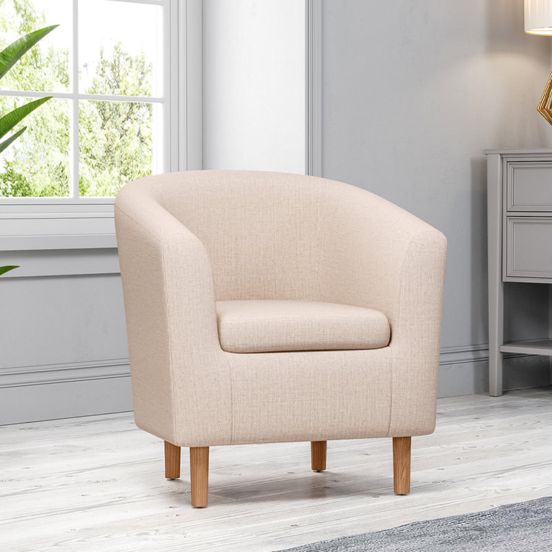 Twickenham Upholstered Barrel Chair, Beige