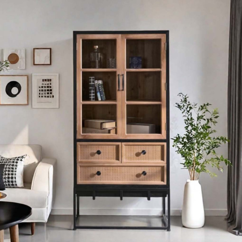 Simple Do Old  Wooden Black Bookcase