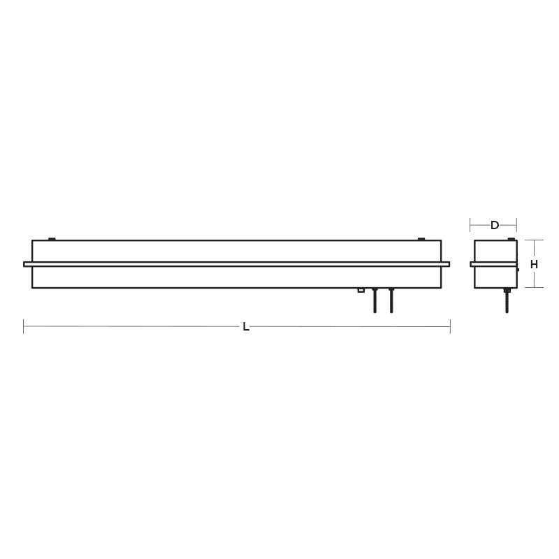 Leeroy 2 lumières, Brun, H 4,38 po x l 50 po x P 4 po