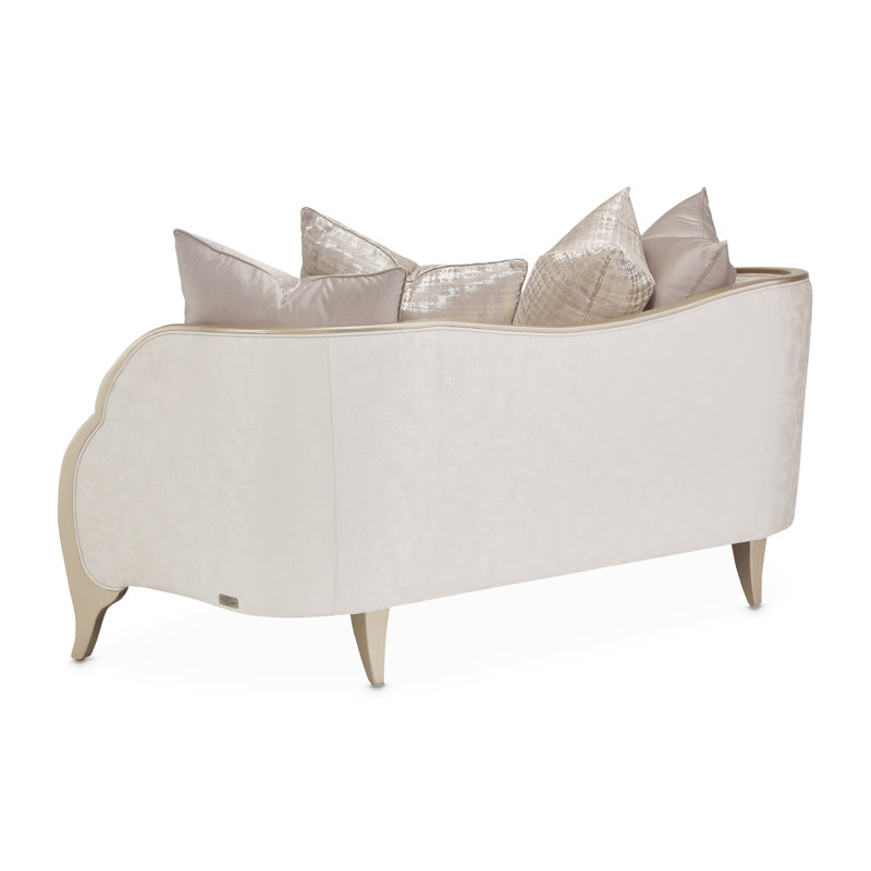 Malibu Crest 70'' Recessed Arm Loveseat, Cloud White 100% Polyester