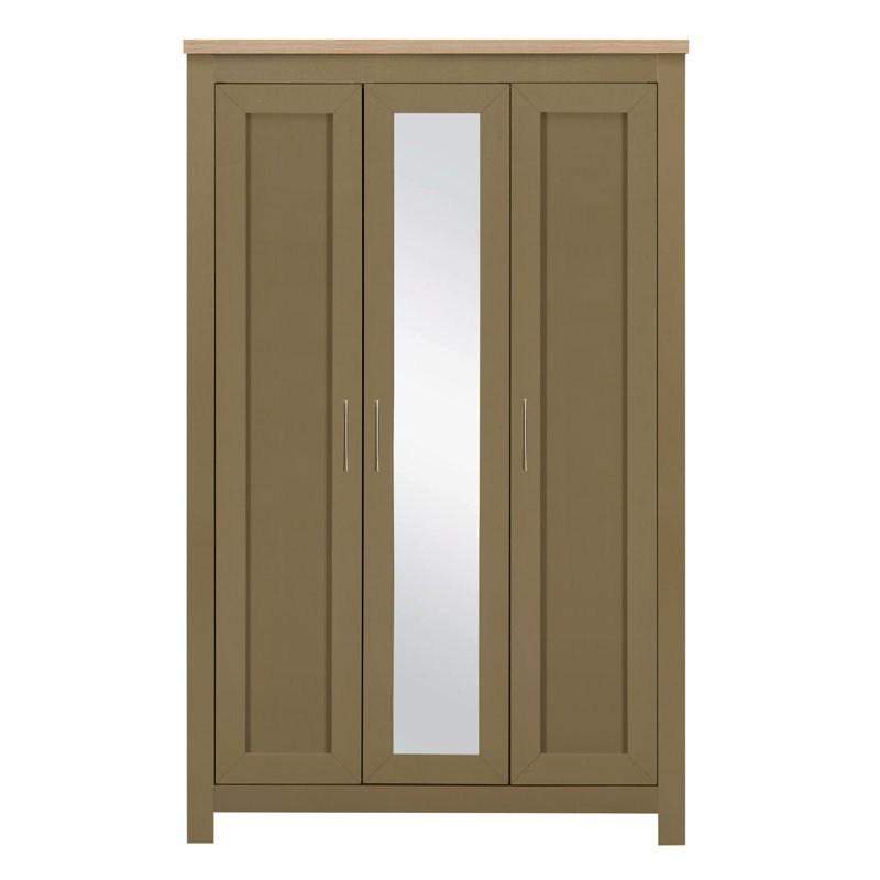 Portico 3 Door Manufactured Wood Wardrobe, Olive