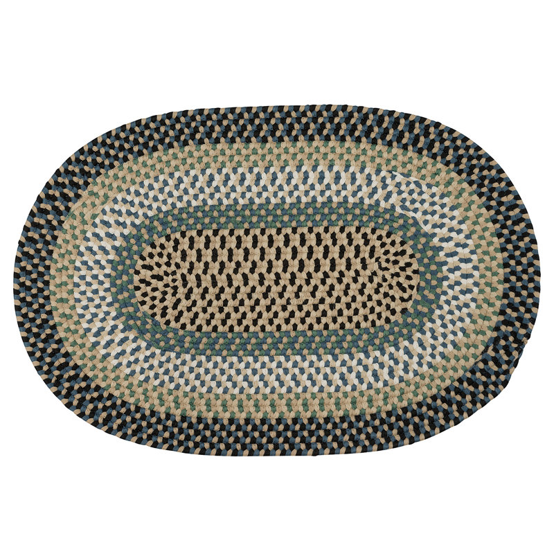 Tapis d'entrée Mendi, L 22 po x L 34 po, Noir / beige / bleu