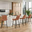 Moderne 2 tabourets de comptoir, similicuir brun, structure en métal et confortable, idéal pour un piédestal de salle à manger, doux-67661107
