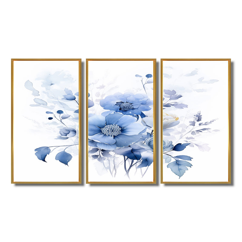 Fairley - ensemble d'art mural pivoine, Doré, H 32 po x l 48 po