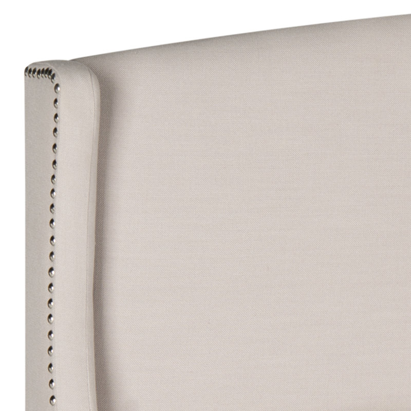 Hattiesburg Upholstered Headboard, Queen, Taupe 100% Linen