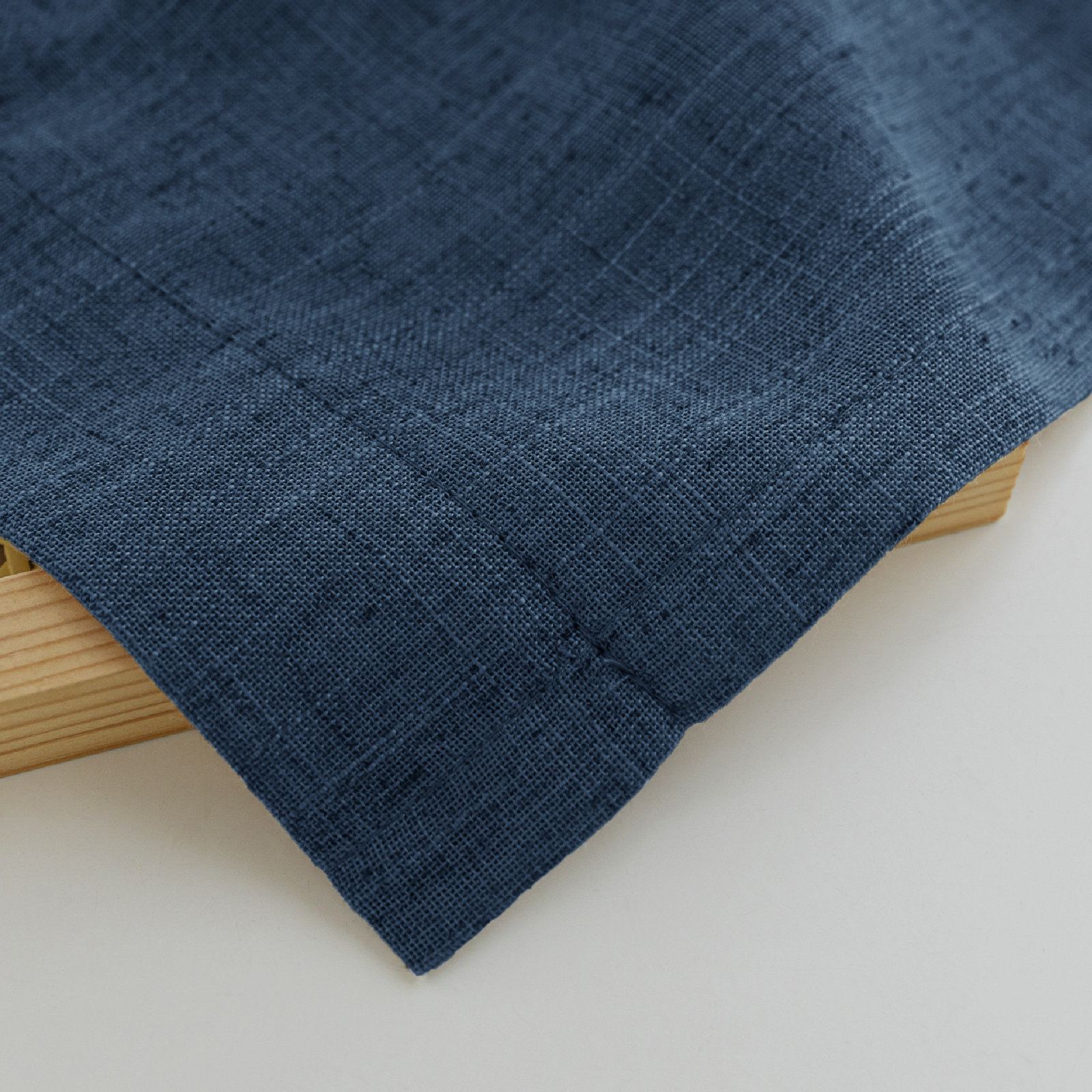 Toyoko Semi-Sheer Linen Blend Curtain Set, 52" W x 108" L, Navy