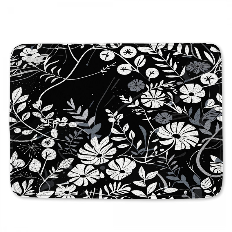 Tapis de bain floral Boho, 34 po L x 21 po L