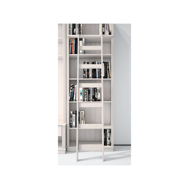 Nayaliz 188 cm H x 36 cm W Ladder Bookcase, White