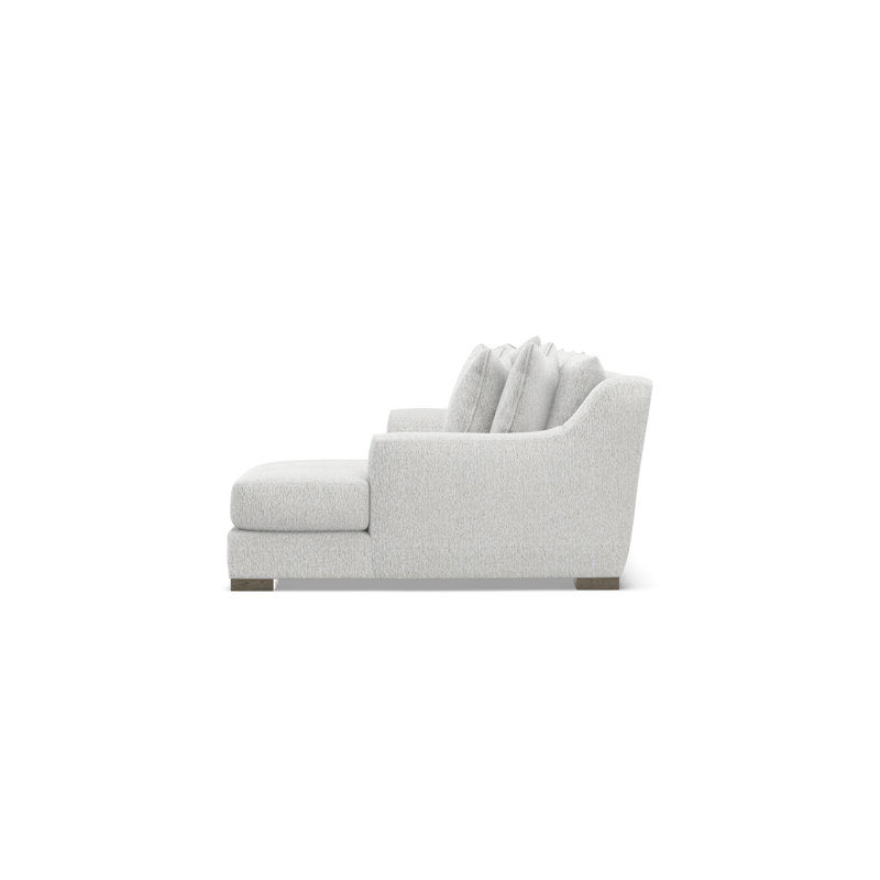 Gabi 3-Piece Fabric Sectional, 35" H x  105" W x 63.5" D, White Polyester, Right Hand Facing