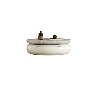 Marble Top Coffee Table with Pine Drawer