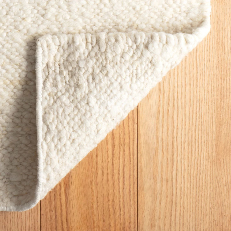 Ivory Handwoven Wool and Cotton 2' x 3' Rug
