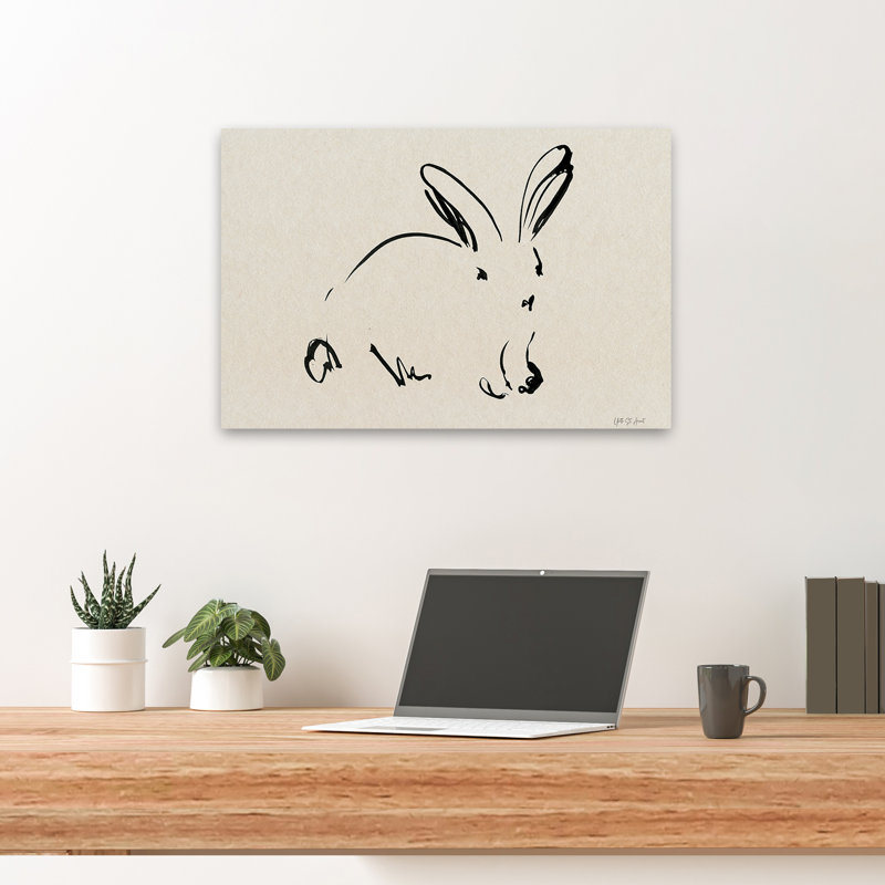 Animaux - Lapin illustratif I, H 16 po x l 24 po