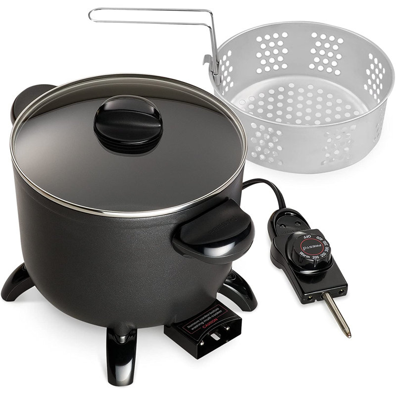 Presto 5 Qt. Black and Silver Non-Stick Multi-Cooker