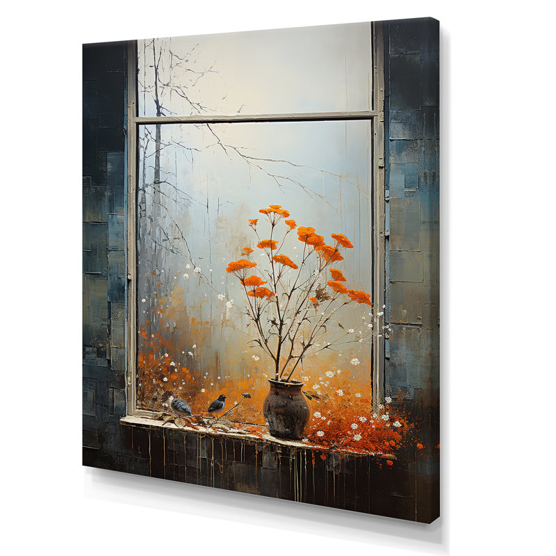 Meadow Windows View 2 - Meadow, art mural, Toile tendue, H 44 po x l 34 po x P 1,5 po