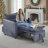 3-in-1 Convertible Velvet Chaise Lounge,Recliner Sofa Chair-1334338227