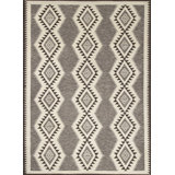 Mesa Hand Knotted Wool Southwestern Area Rug in Ivory/Heathered Gray/Dark Gray
