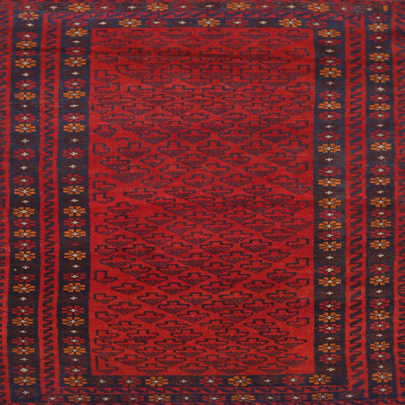 Tapis rouge à motif sud-ouest, Carré 7 pi