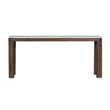 Durham Oak Wood with Grecian White Marble Top 72" Console Table