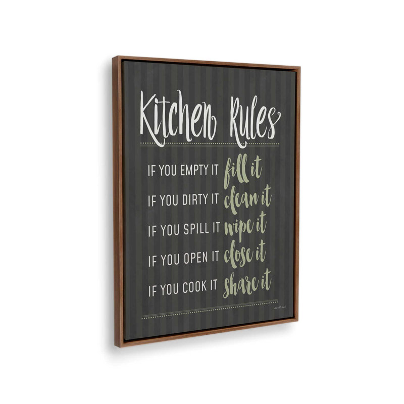 «Kitchen Rules» par Art texturé, L 30 x H 40, Toile avec cadre, Brun