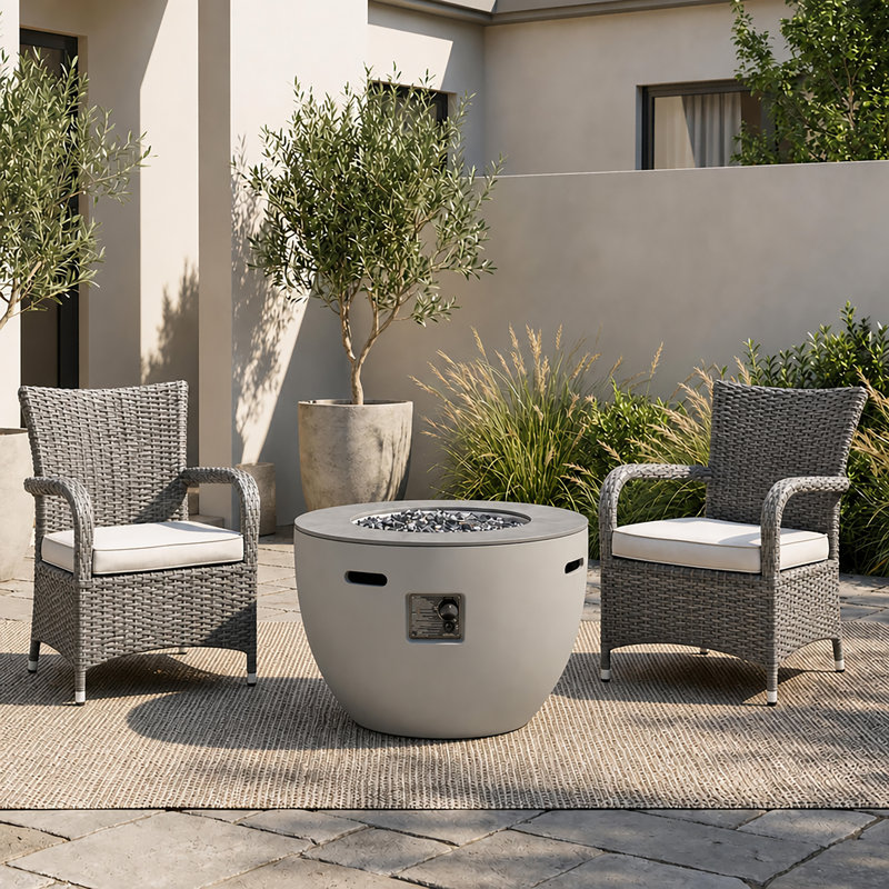 3-Piece Conversation Set with Fire Pit Table