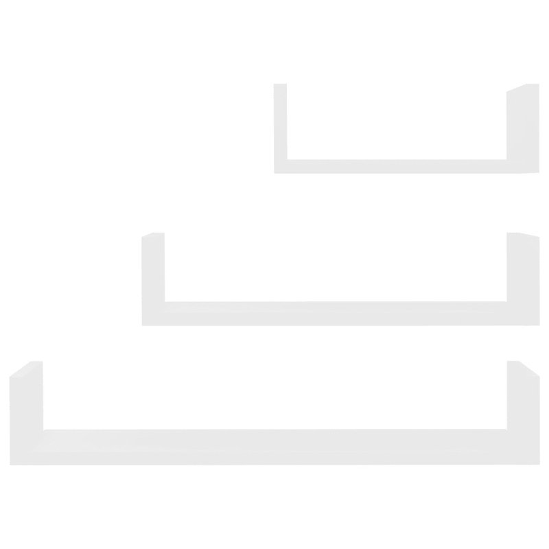 Abdulkadir 3 Piece Solid Wood Floating Shelf Set, 10cm H x 60cm W x 15cm D, White