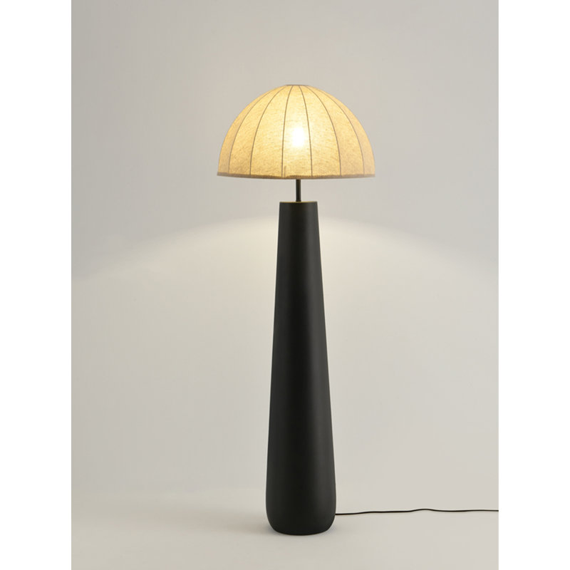 Modern Minimalist Rotational Molding Fabric Floor Lamp, Black