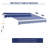 Dark Blue Retractable Yard Awning 13' X 8'. & Water-. Aluminum Frame With Easily Operated Manual Crank Setup. Heat Reducing. Fits Various Surfaces. Deck, Patio, Balcony Patio Awnings Protected,