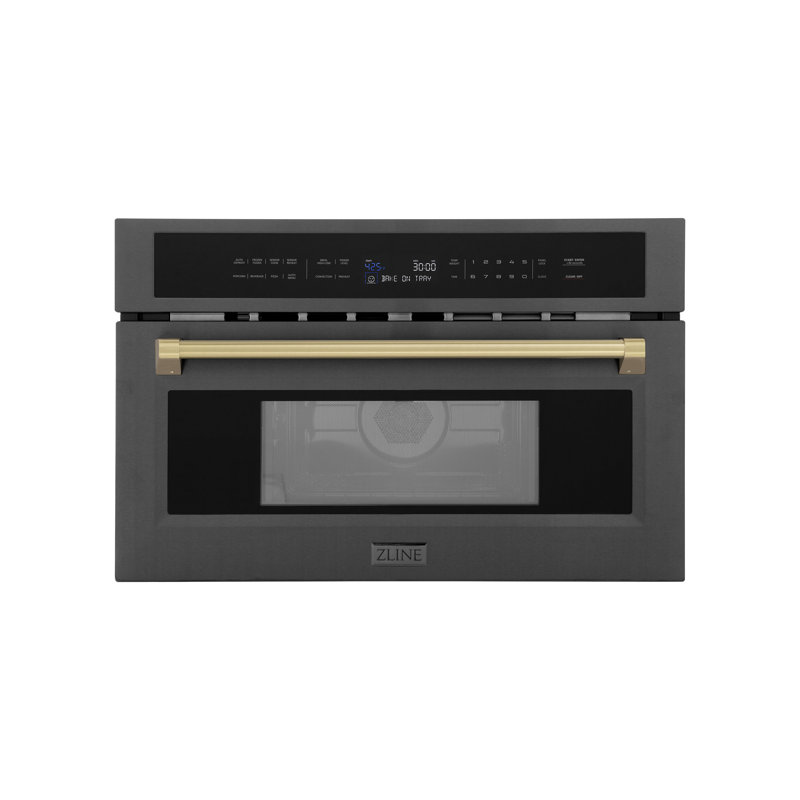 29.75" 1.6 cu ft. 1000 - Watt Convection Built-In Microwave with Sensor Cooking in Black Stainless Steel, Champagne Bronze