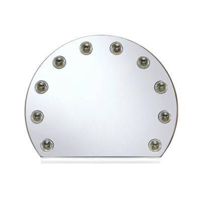 Alma Hollywood Vanity Mirror - White Finish Contemporary Accent Mirror for Dresser with 18"W x 15"H Inner Mirror Surface