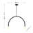 Rua 2-Light Chandelier in Matte Black-402783591