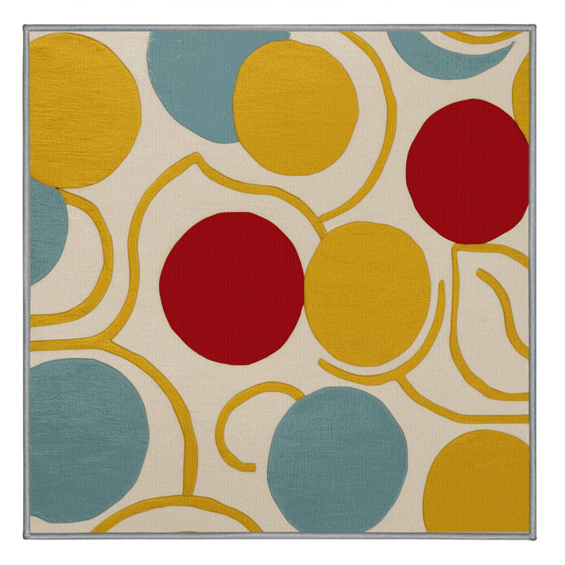 Jaunty Curve Rug, Square 4'