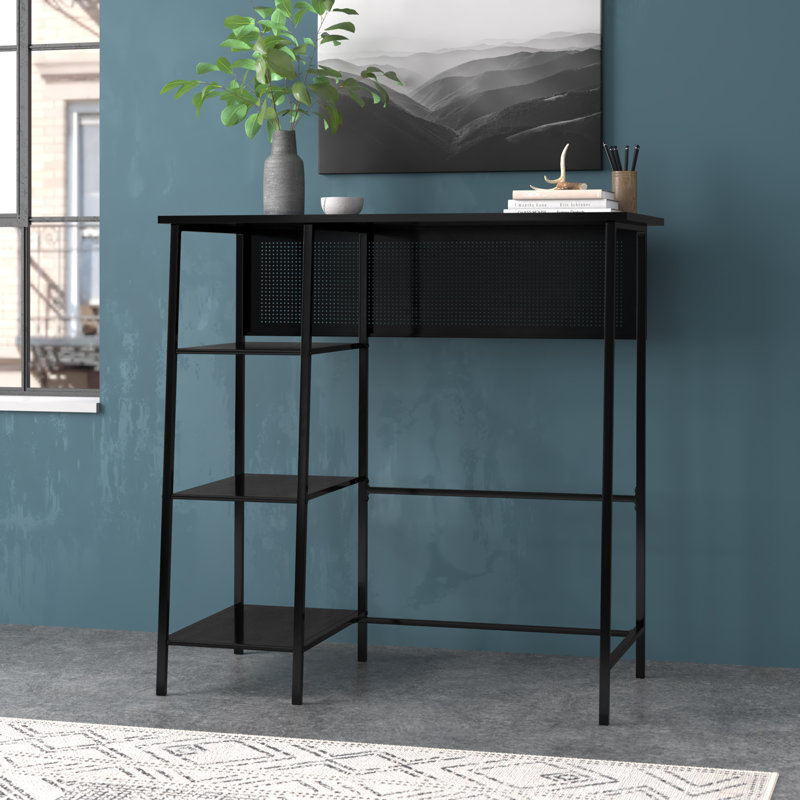 Hennie Metal Base Standing Desk, Black